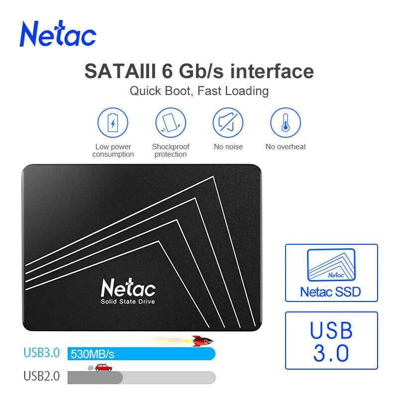 Netac 120GB SSD 2.5\'\' SATA III 6 Gb/s Internal Solid State Drive 500MB/s PC/MAC