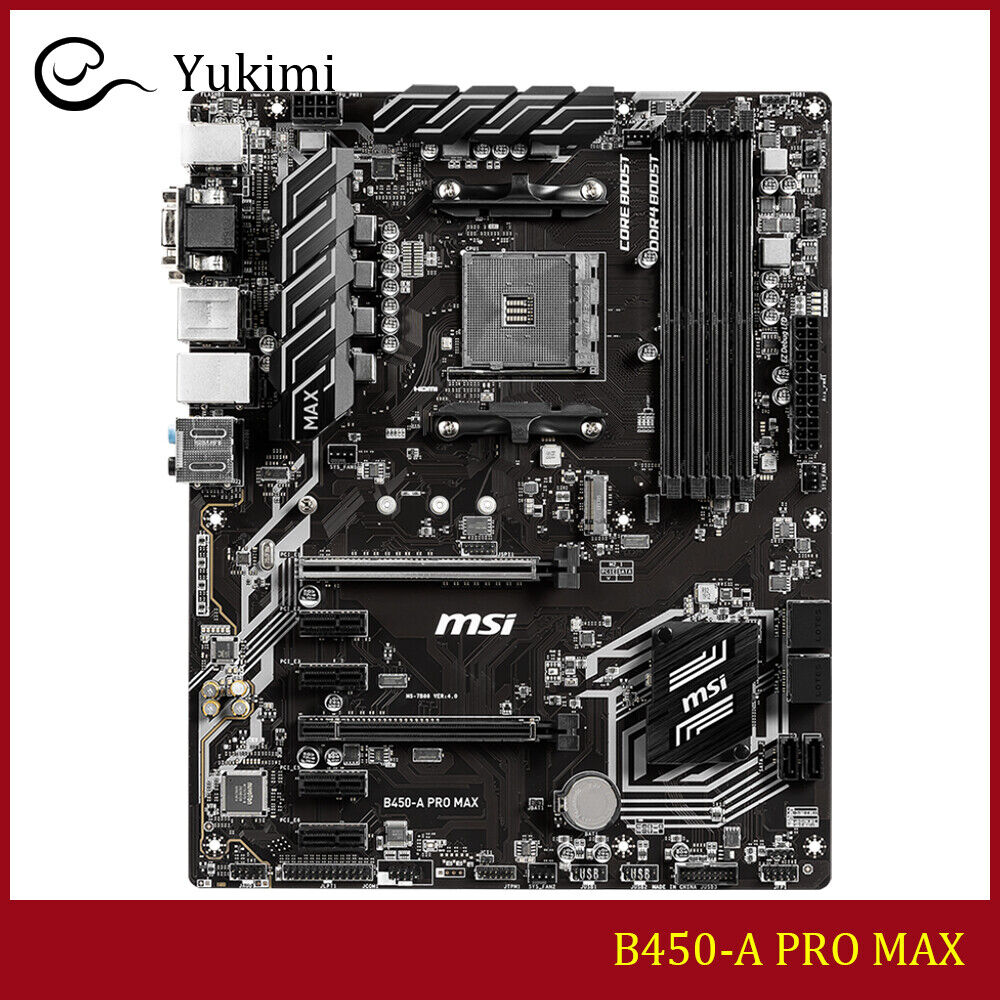 FOR MSI B450-A PRO MAX 64GB AM4 AMD VGA DVI-D HDMI ATX Motherboard