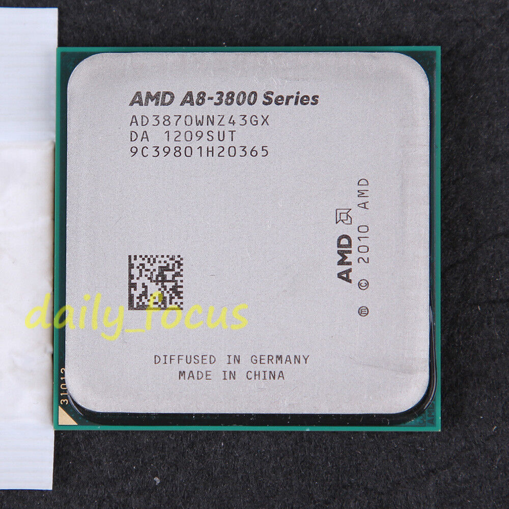 AMD A8-Series A8-3870K 3 GHz AD3870WNZ43GX CPU Processor Socket FM1 4 MB