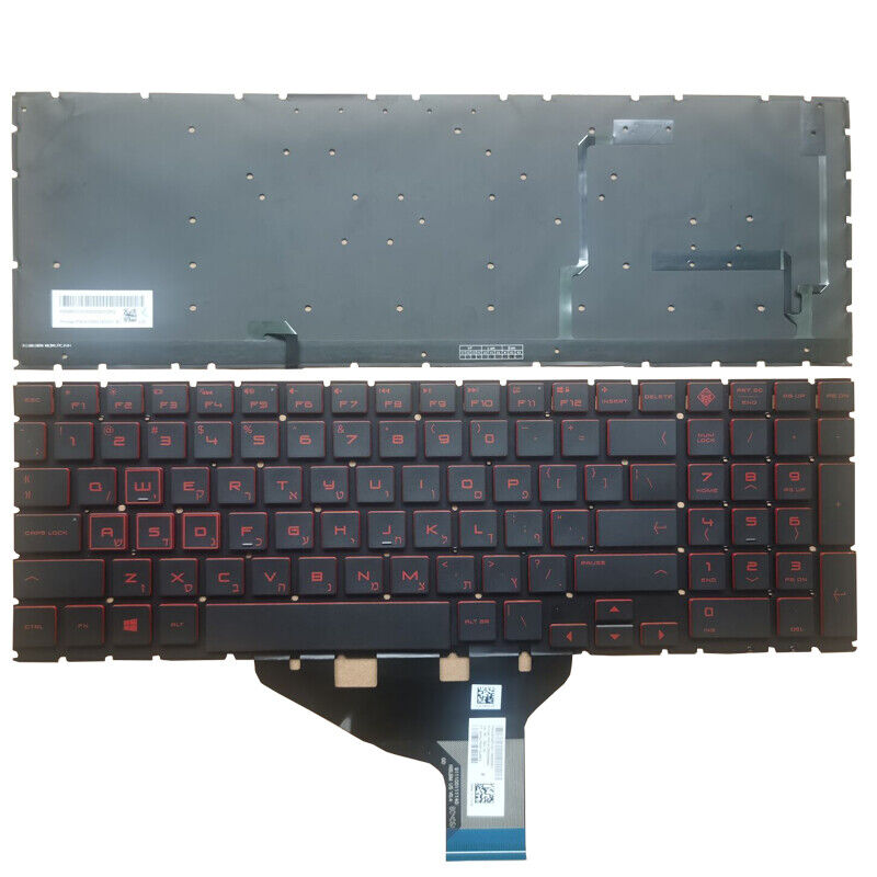 Hebrew keyboard For HP omen 15-DC 15-DH TPN-Q211 15-dc000 15t-dc000 15-dc0010nr