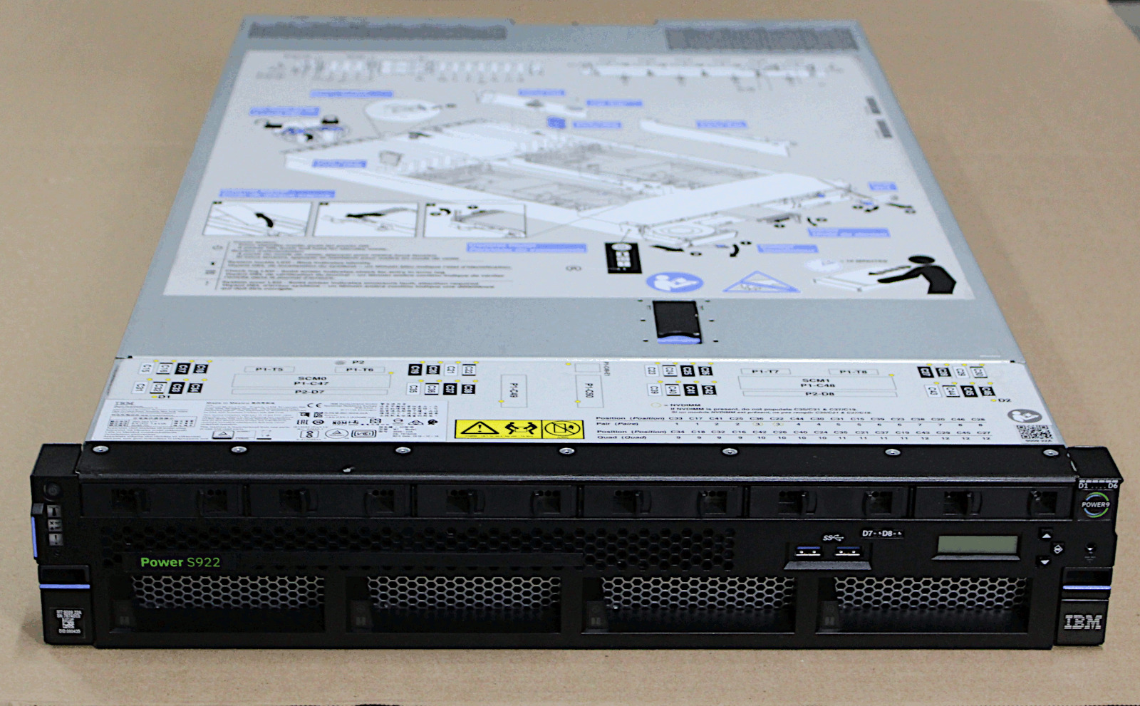 IBM Power 9 S922 8-Core 3.4-3.9Ghz 128Gb DDR4 2U Linux Server - 9009-22a