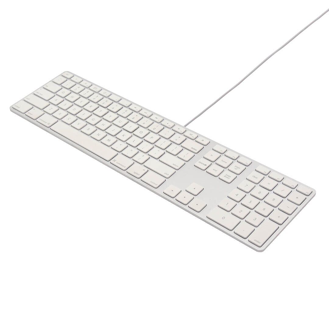 OEM Apple A1243 EMC 2171 USB Wired Standard Keyboard with Numeric Keypad - White