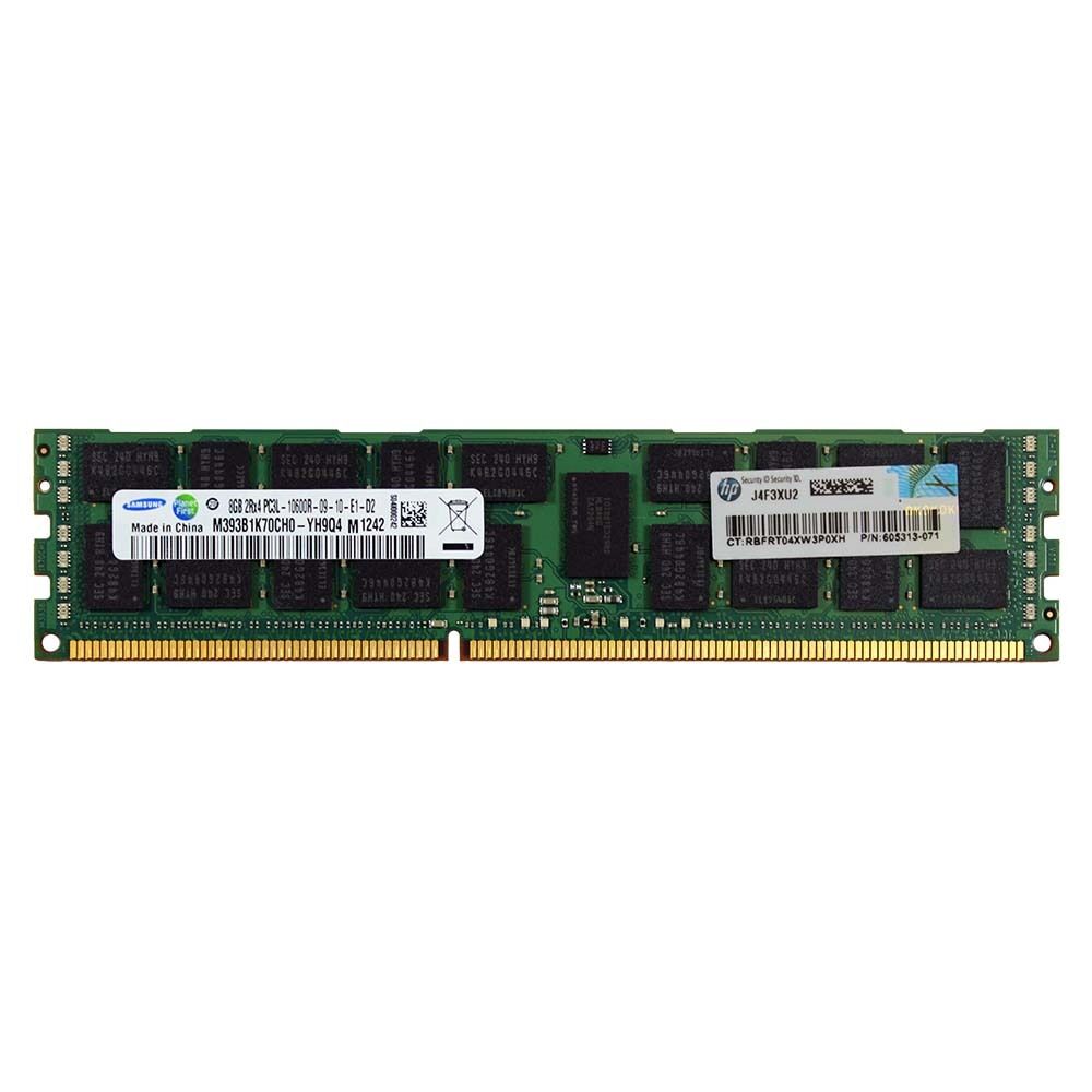 HP 605313-071 606427-001 8GB 2Rx4 DDR3 PC3L-10600R 1333MHz 1.35V REG MEMORY RAM