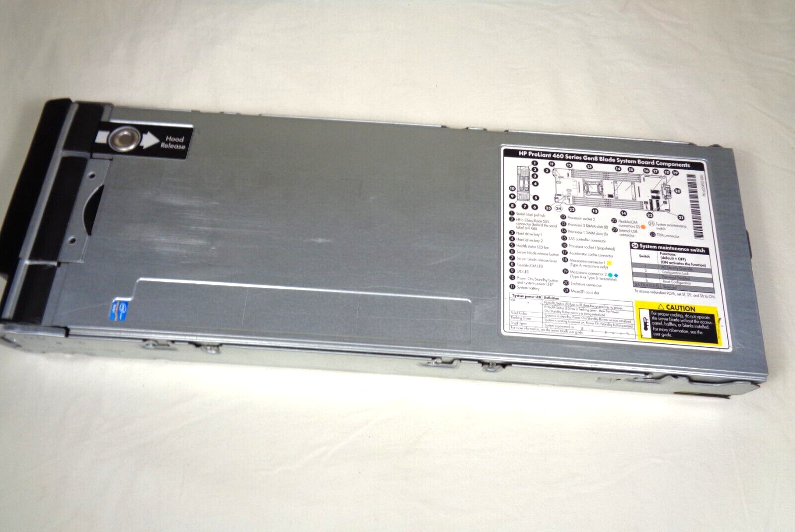 HP ProLiant BL460c Gen8 Blade Server was in use and removed in working condition