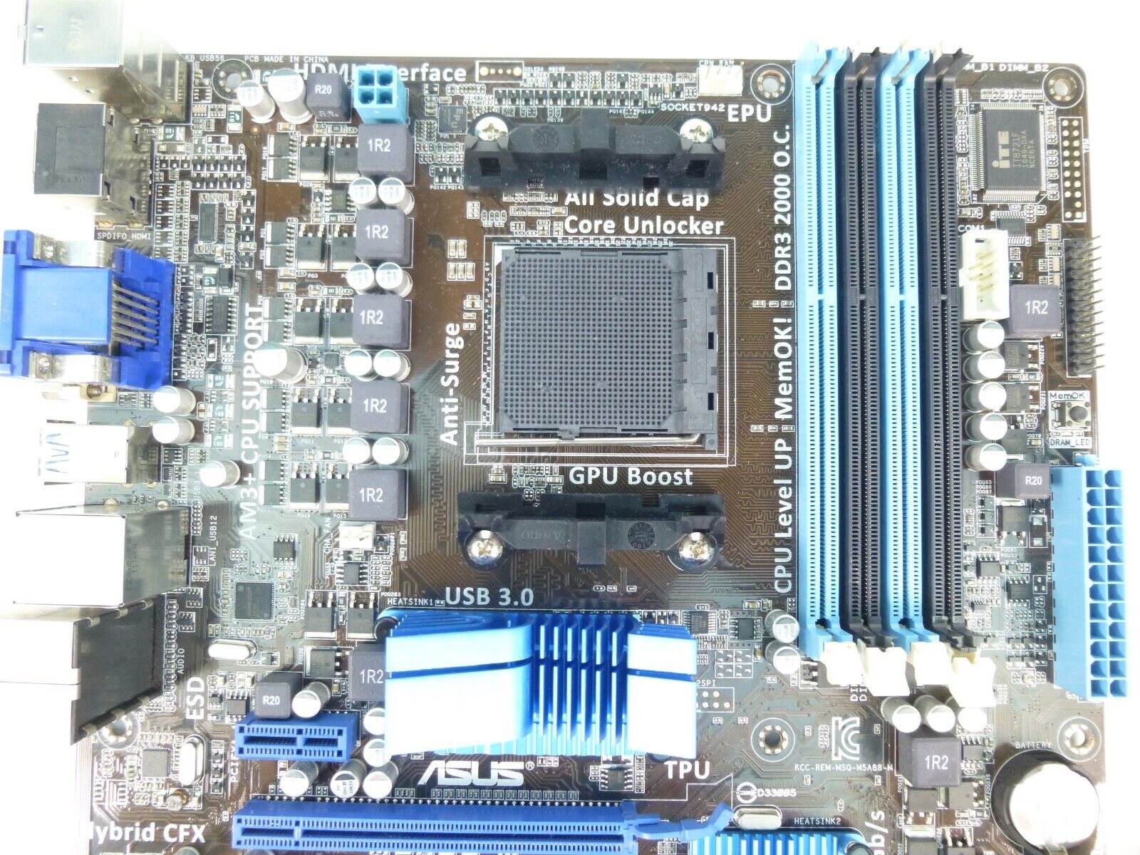 Asus M5A88-M REV: 1.01 Socket AM3+ AMD Motherboard