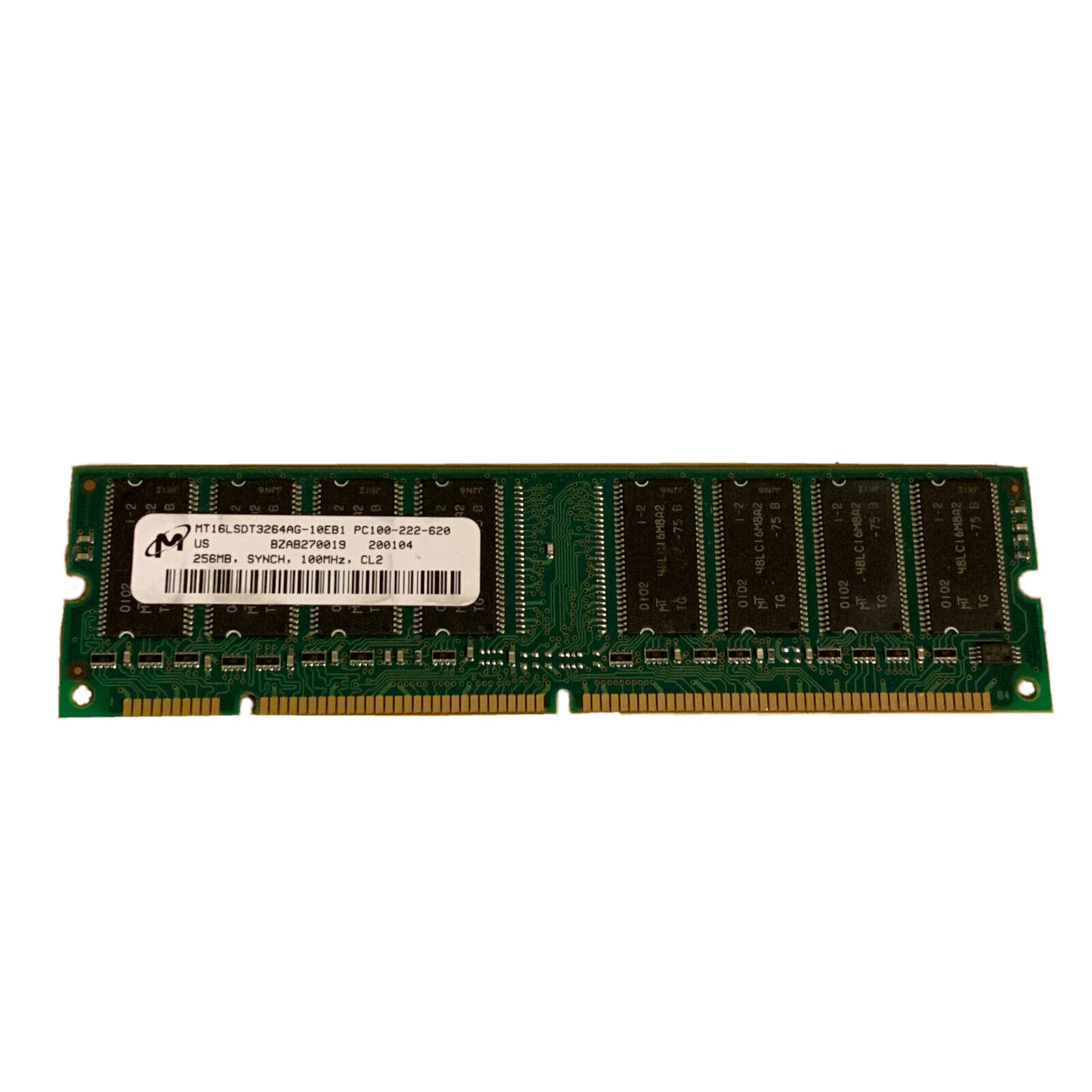 Micron 256MB Desktop RAM SDRAM SDR SD PC100 CL2 100MHZ 100 168PIN NON-ECC PC