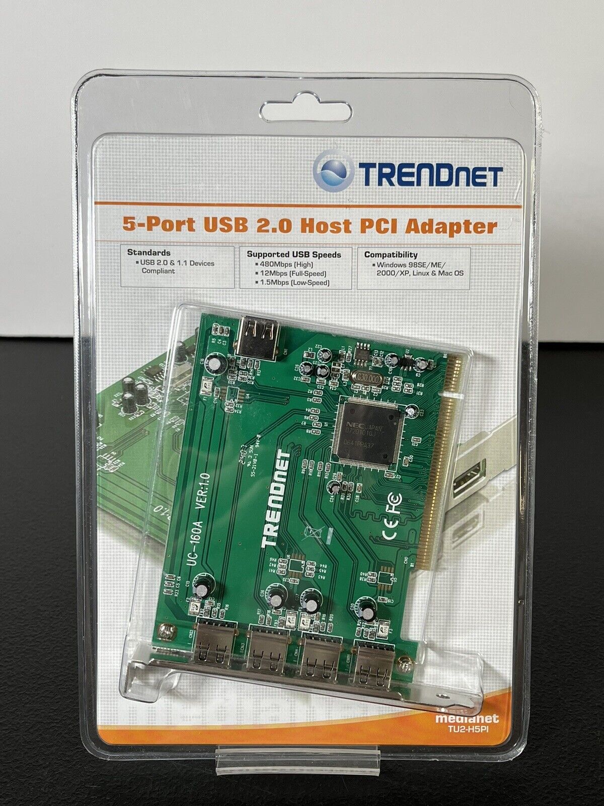 Trendnet 5-Port USB 2.0 Host PCI Adapter New Sealed TU2-H5PI