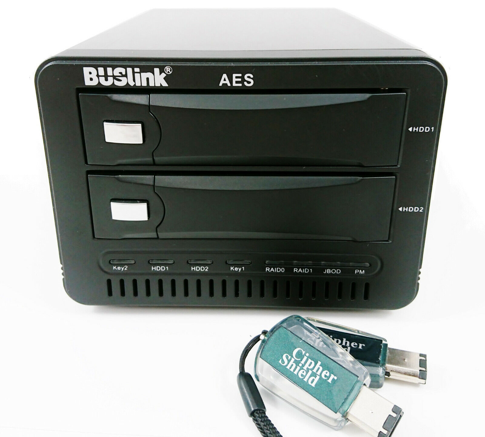 USB 3.0/ eSATA 256-bit AES Hardware Encrypted 2-Bay RAID 1 Hard Drive 8 TB 