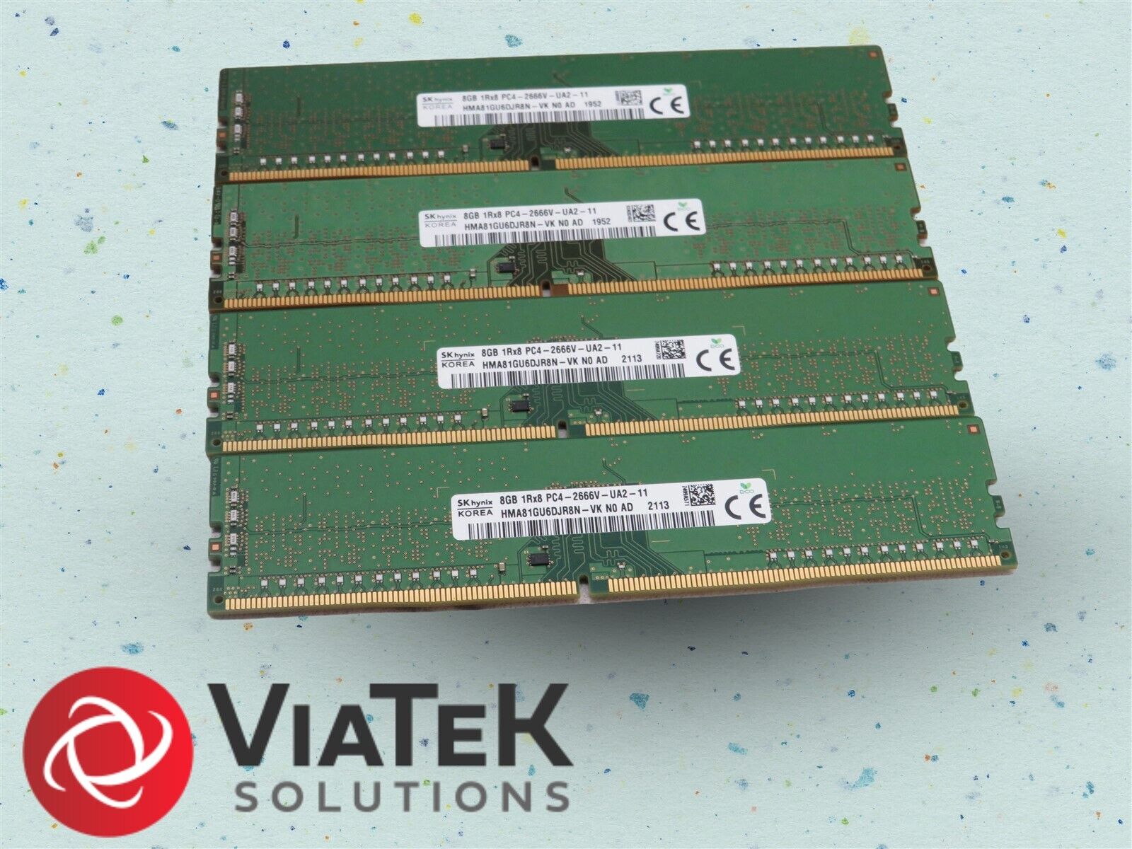 LOT OF 4 SK Hynix 8GB 1RX8 PC4-2666V-UA2-11 DDR4 Desktop Memory RAM 
