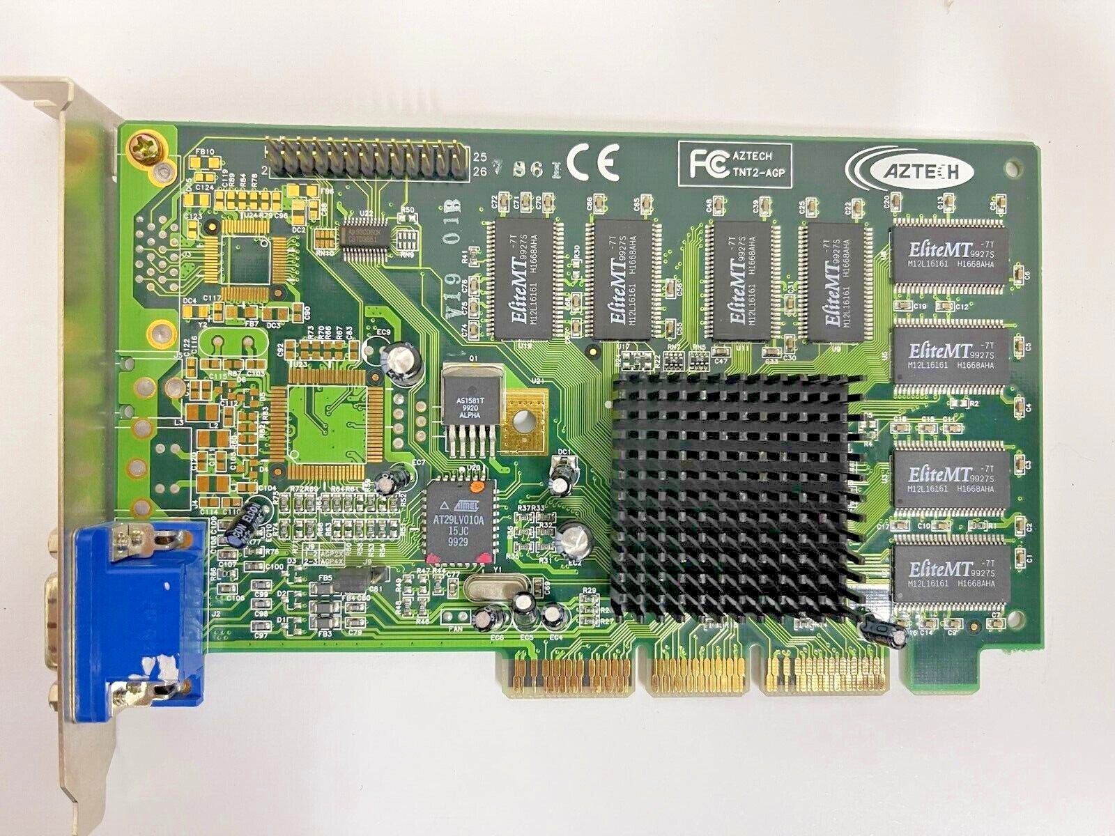 VINTAGE RARE AZTECH TNT2 16 MB AGP VIDEO CARD WITH MANUAL & CD MXB50