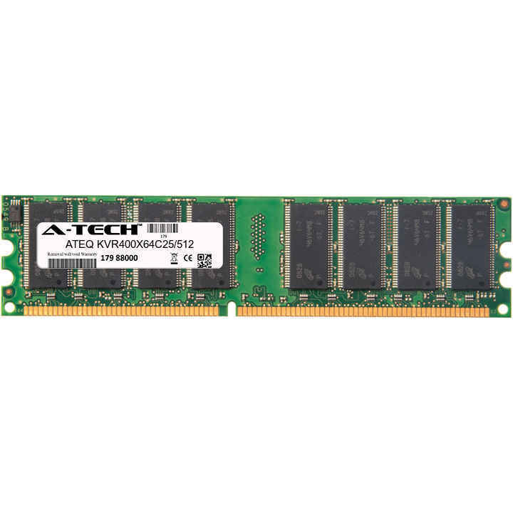 Kingston KVR400X64C25/512 A-Tech Equivalent 512MB DDR 400Mhz Desktop Memory RAM