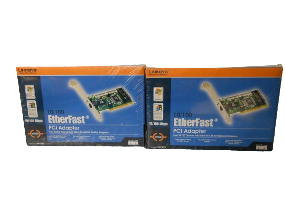 LOT OF 2 LINKSYS 10/100 Lan Card Instant EtherFast Series LNE100TX. New