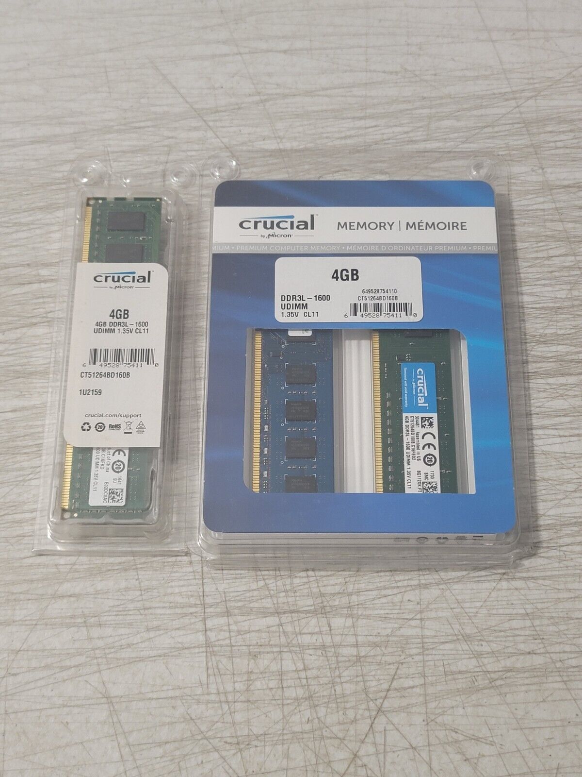 New Sealed Crucial 12GB (3x 4GB) KIT DDR3L 1600MHz  Desktop Memory 