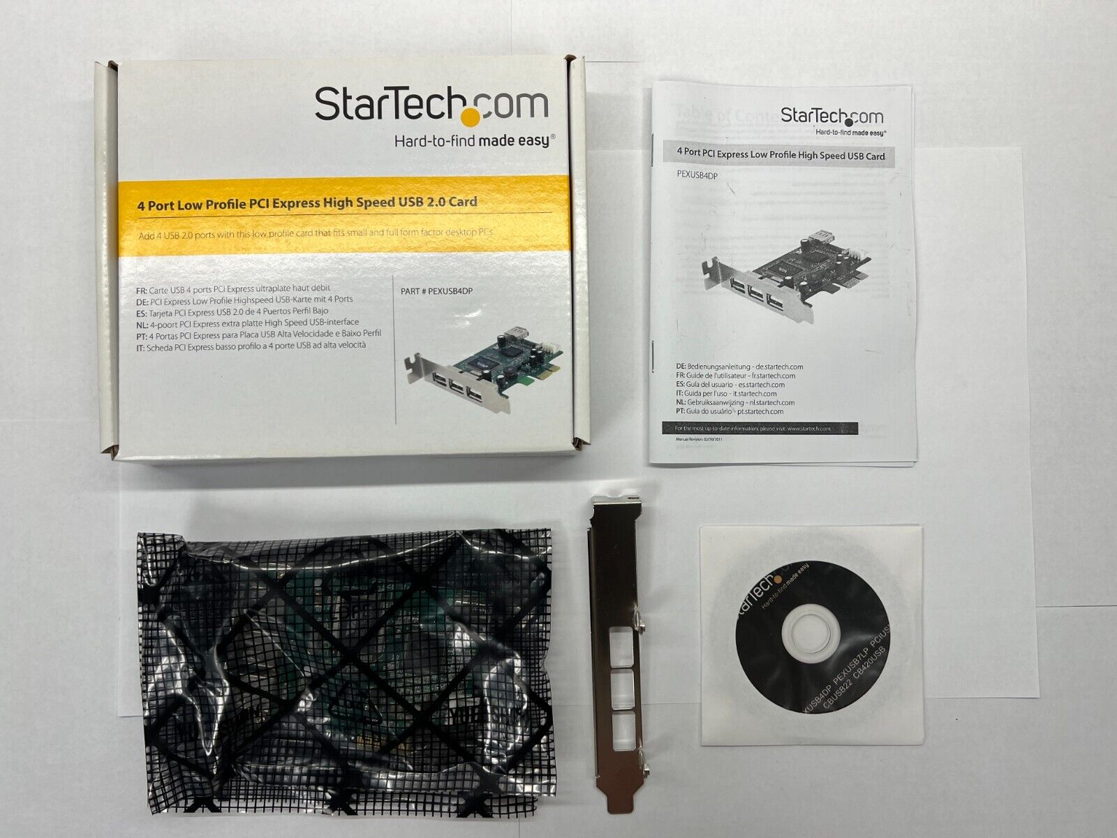 StarTech.com 4-Port Low-Profile PCI Express High-Speed USB 2.0 Card PEXUSB4DP