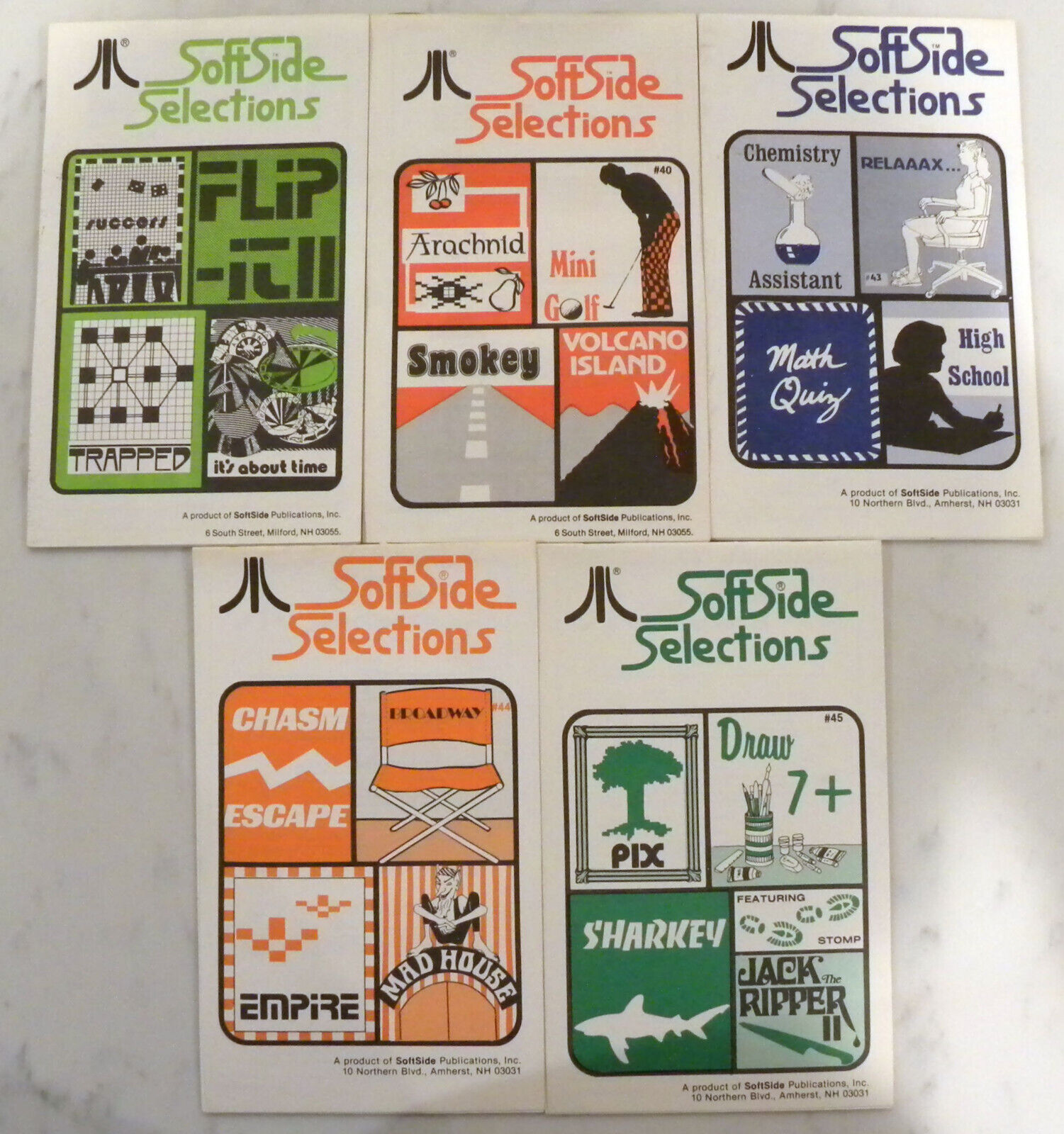 SoftSide Magazine FlipBooks Issues 39, 40, 43, 44 Atari 8-Bit Editions 400/800