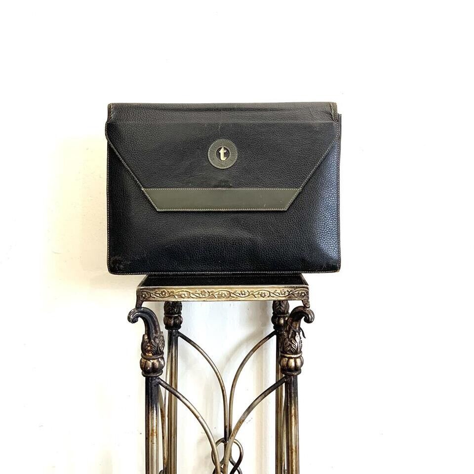 A.Testoni DINAMICO 90’s Vintage Grained Calf Leather Laptop&Briefcase