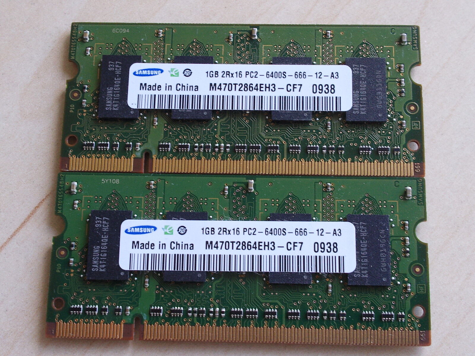SAMSUNG 2GB (2x1GB) DDR2-800 Laptop SODIMM MEMORY PC2-6400 IBM HP TOSHIBA DELL
