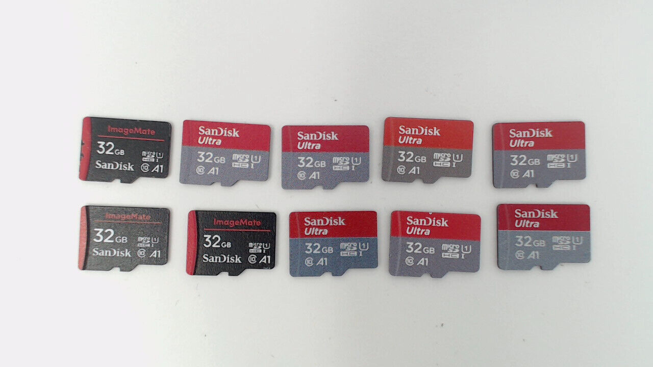 Lot of 10 - 32GB Sandisk Ultra & Imagemate Micro SD Memory Cards