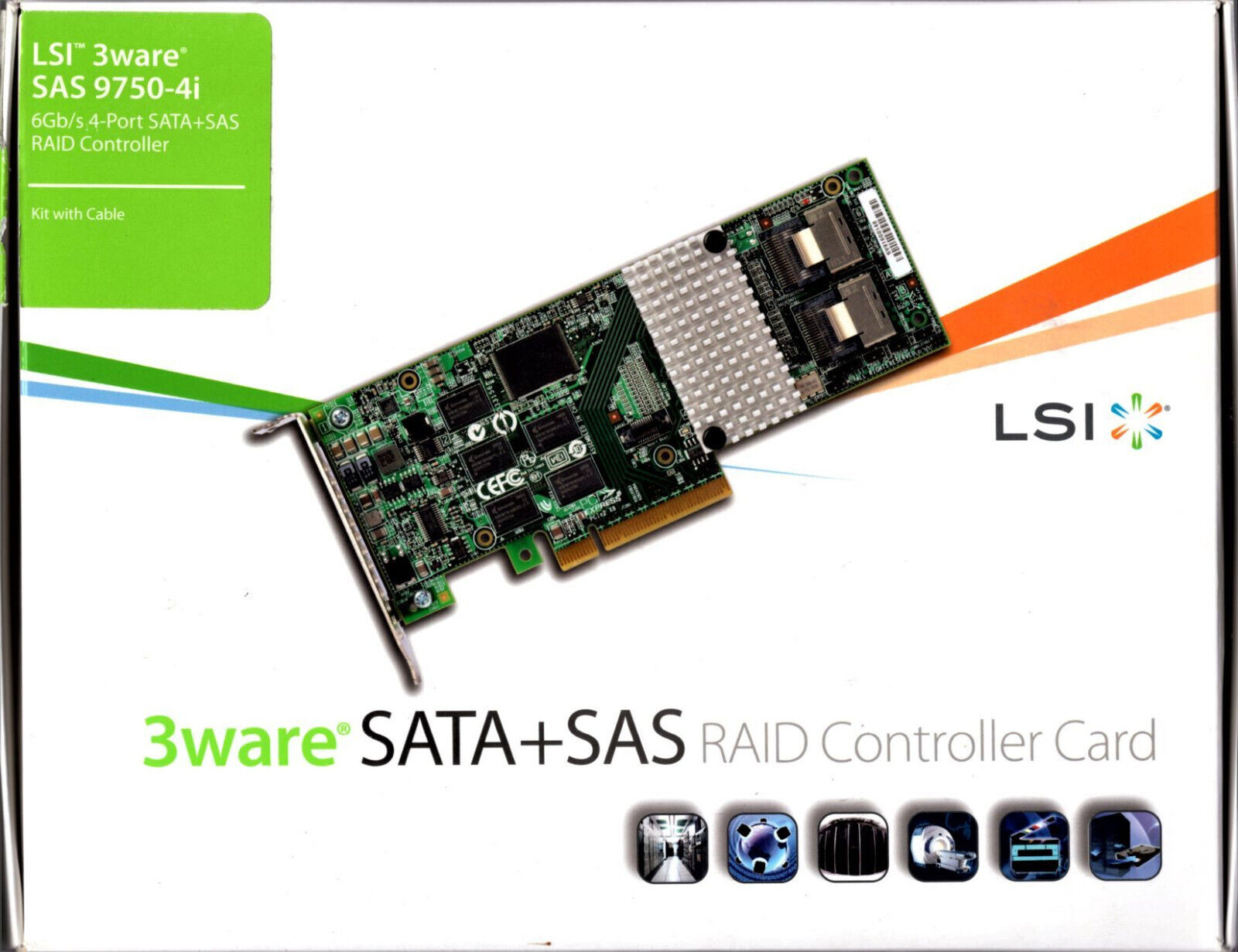 LSI 3WARE SAS 9750-4I PCIE 6GB/S SATA+SAS RAID CONTROLLER KIT LSI00215 - NEW
