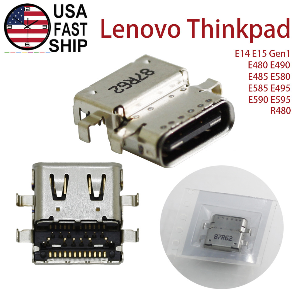 Type-C USB Charging Port Power Jack For Lenovo ThinkPad E14 E15 Gen 1 E480 E490
