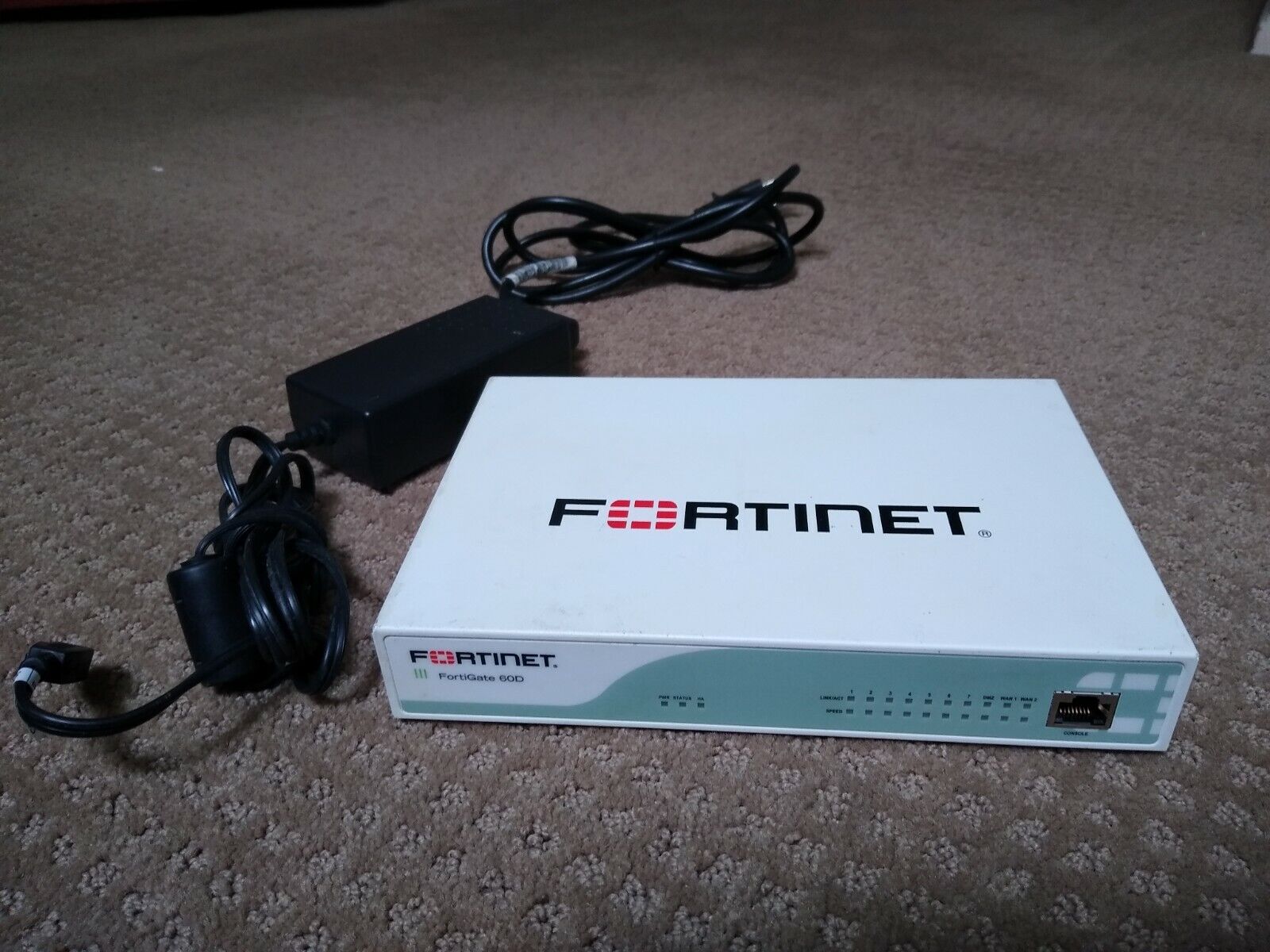 Fortinet FortiGate FG-60D Firewall Security Appliance with Power Supply