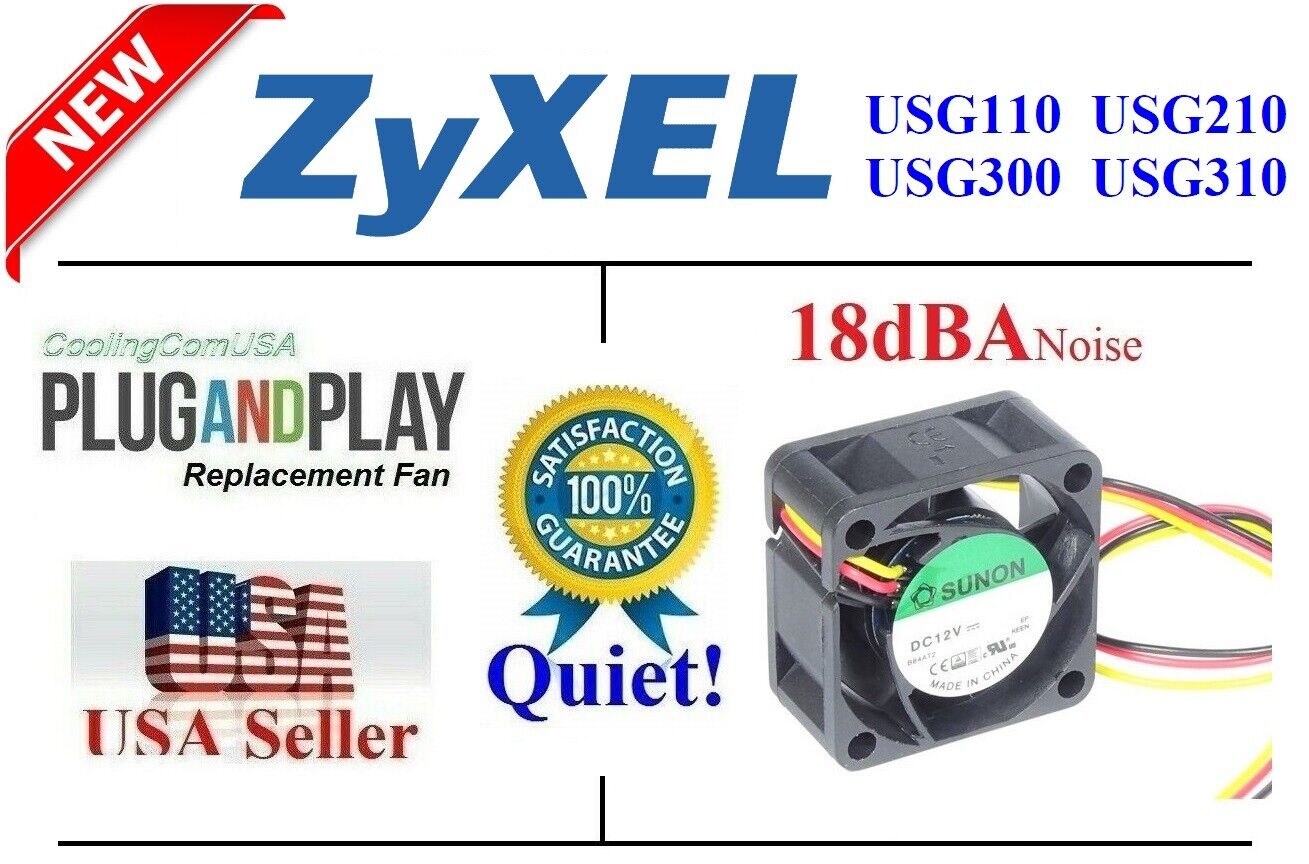 ZyWALL ZyXEL Quiet Version Fan for USG110 USG210 USG300 USG310,only 18dBA Noise 