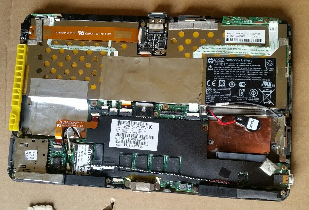HP Slate 500 Tablet Motherboard Z540 2GB RAM and back 617160-001