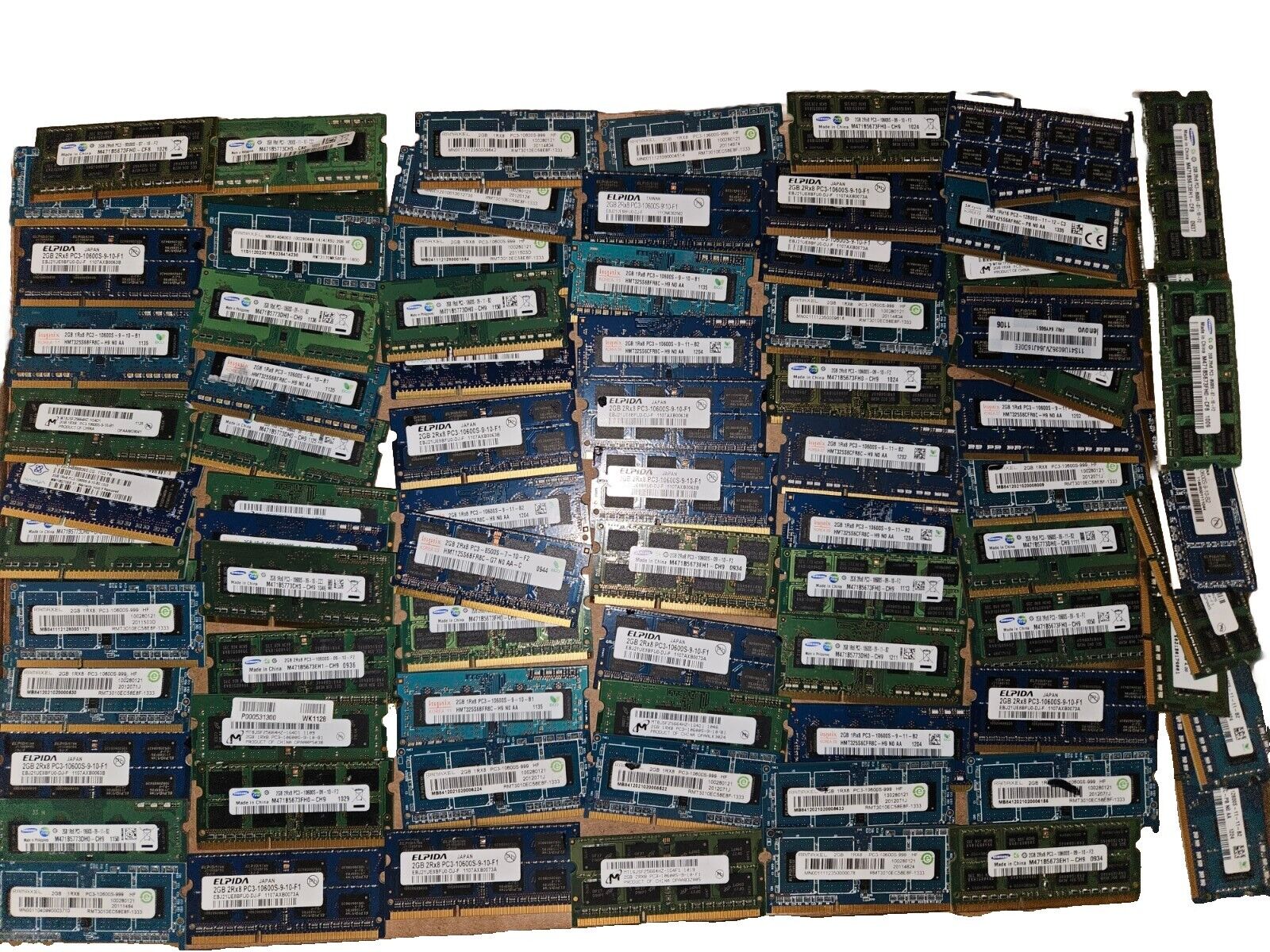 LOT 170GB 85x2GB DDR3 PC3 LAPTOP RAM MEMORY MODULES STICKS WORKING PULLS
