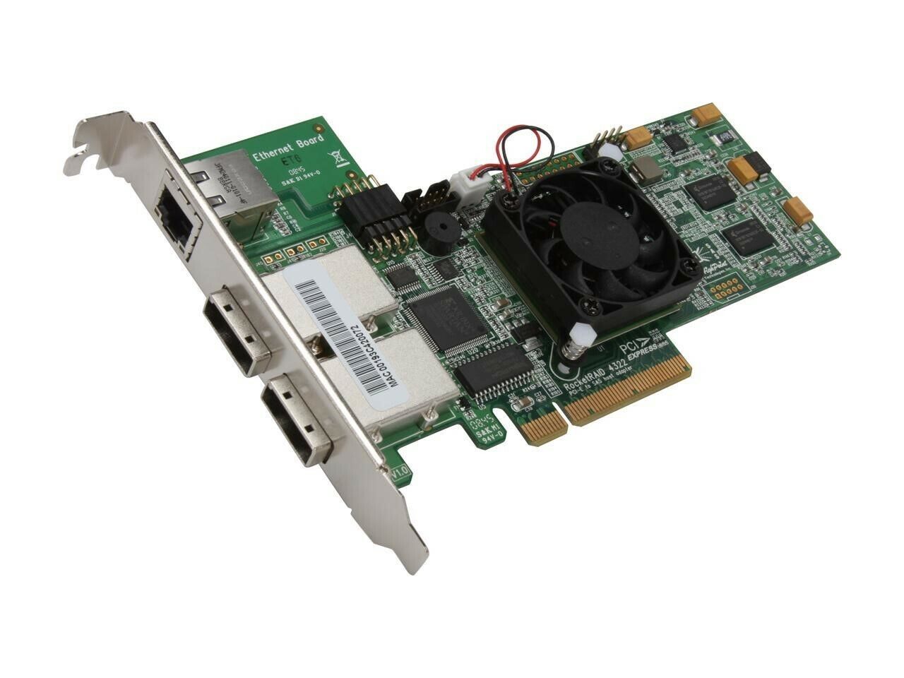 HIGHPOINT ROCKETRAID 4322 EXTERNAL 8-CH PCI-E x8 SAS RAID CONTROLLER NIB RETAIL