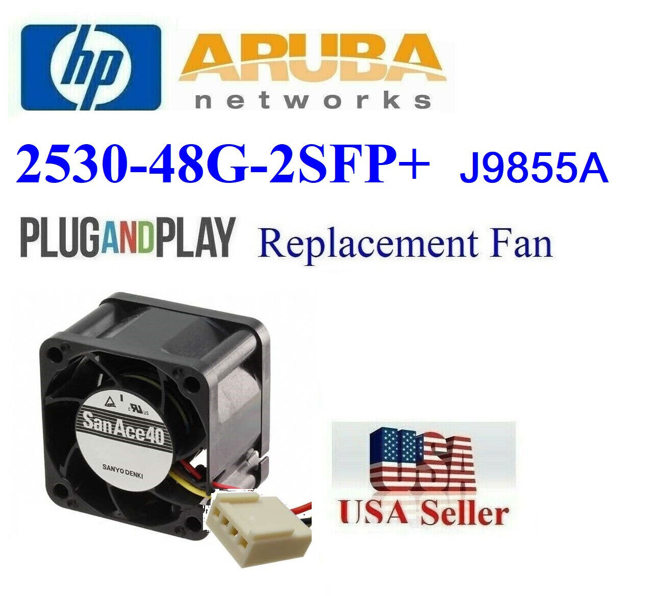 1x **QUIET** Replacement Fan for Aruba HP 2530-48G-2SFP+  (J9855A)