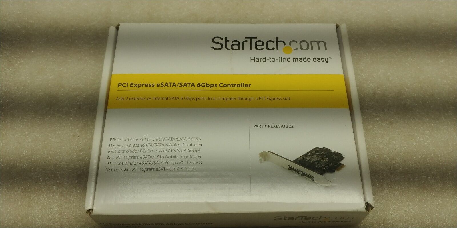 StarTech PCI Express eSata/SATA 6Gbps 2-Port Controller Card Part # PEXESAT3221