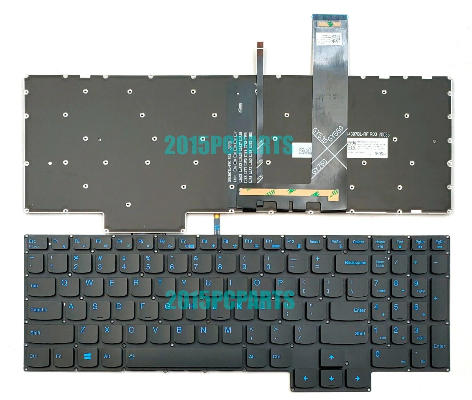 New Lenovo Ideapad Gaming 3-15ARH05 3-15IMH05 Keyboard US Backlit BLUE Chracters