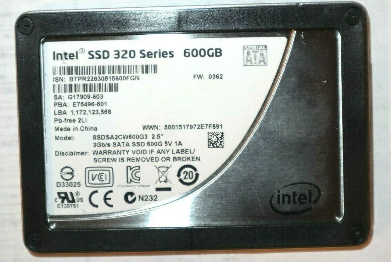 INTEL 320 SERIES 600GB SSDSA2CW600C3 2.5\