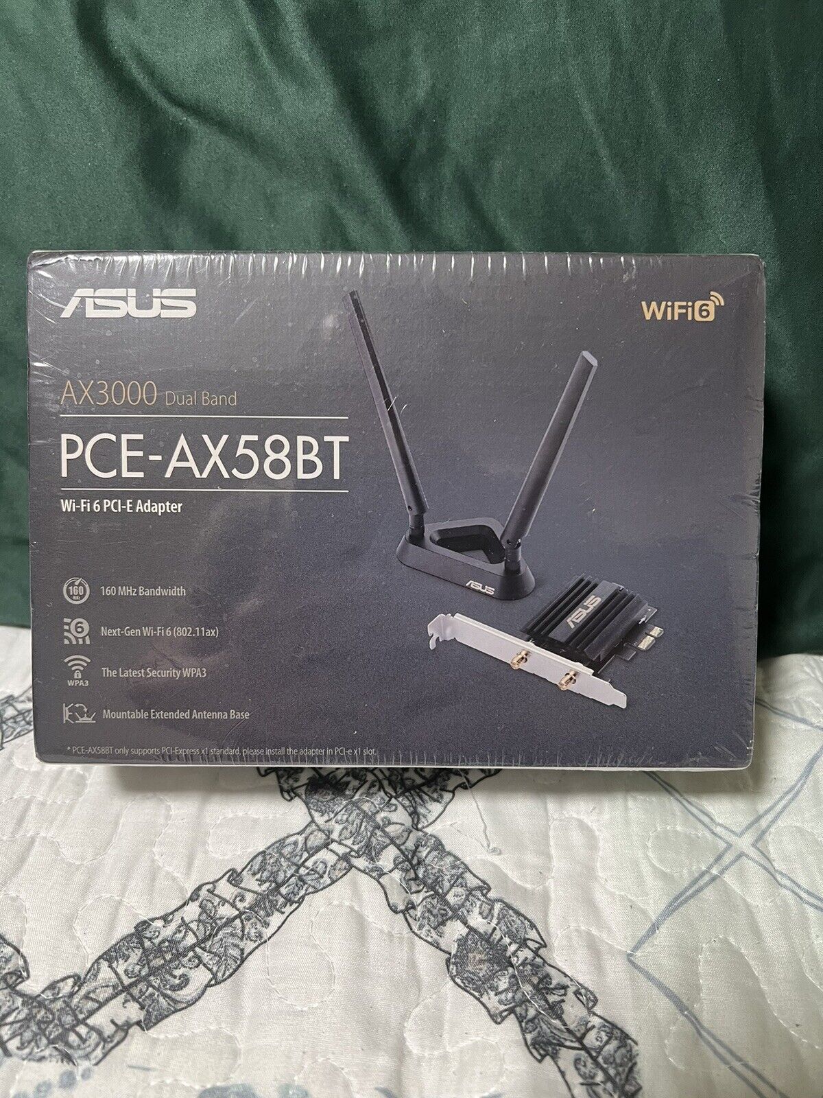 ASUS PCE-AX58BT Wi-Fi 6 (802.11AX) AX3000 Next-Gen Dual-Band PCI-E Wi-Fi Adapter