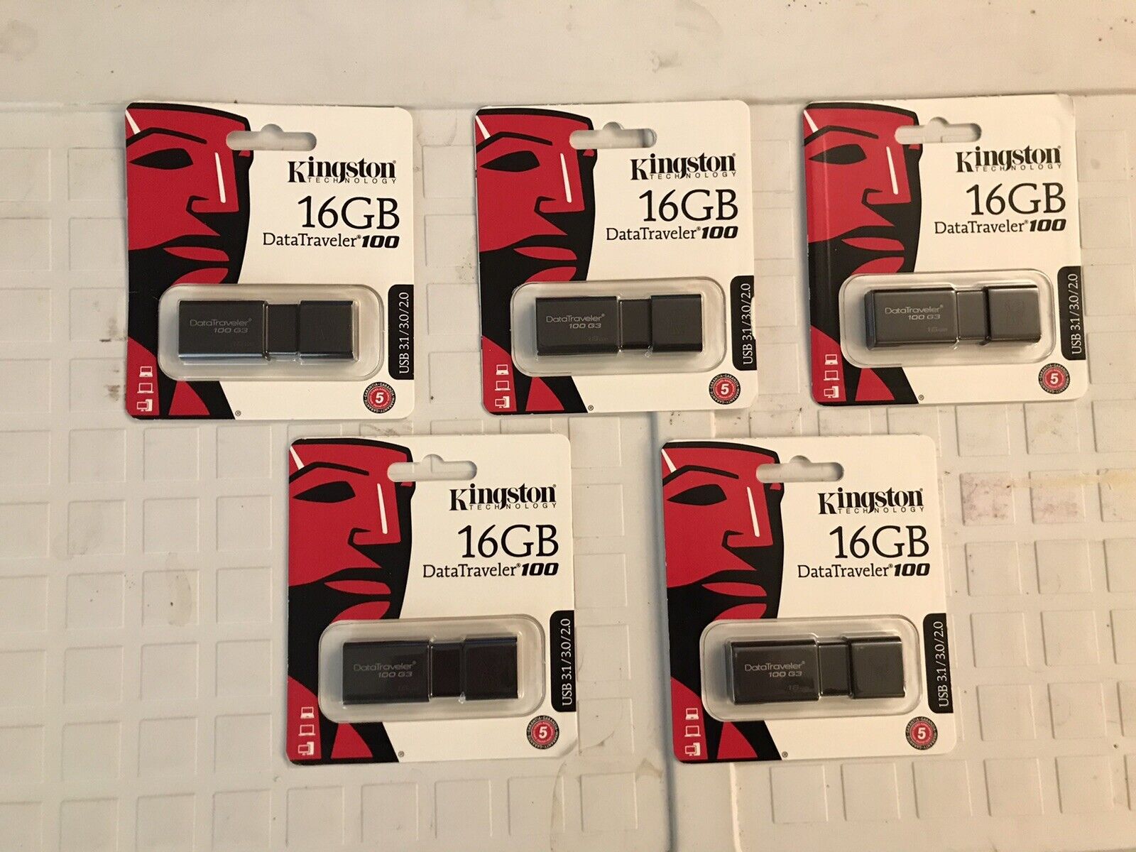 Kingston DTIG4 16GB Data Traveler 100 USB Memory Flash Drive Lot of 5 Thumb 80GB