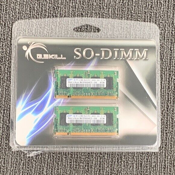 G.Skill So-Dimm 2 512MB Memory Modules F2-5300CL4D-2GBSA PC2-5300S-555-12-A3 New