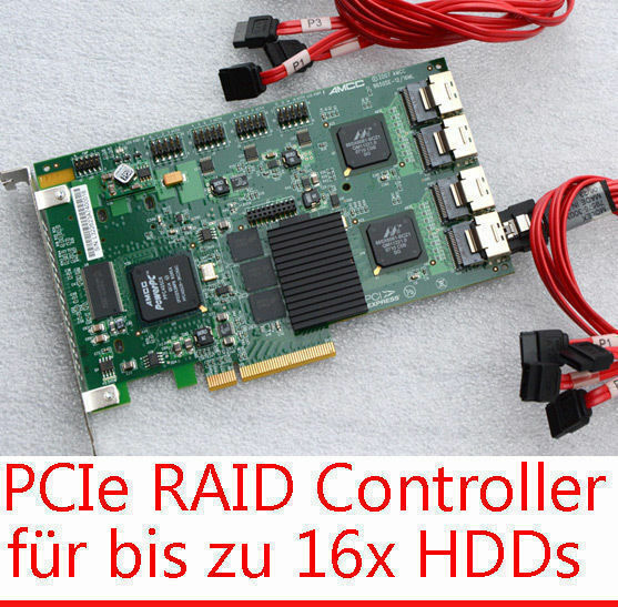 16x SATA Raid Pcie Controller LSI 3ware 9650SE-12/0.5oz For 8x Hdds To 8 TB HDD