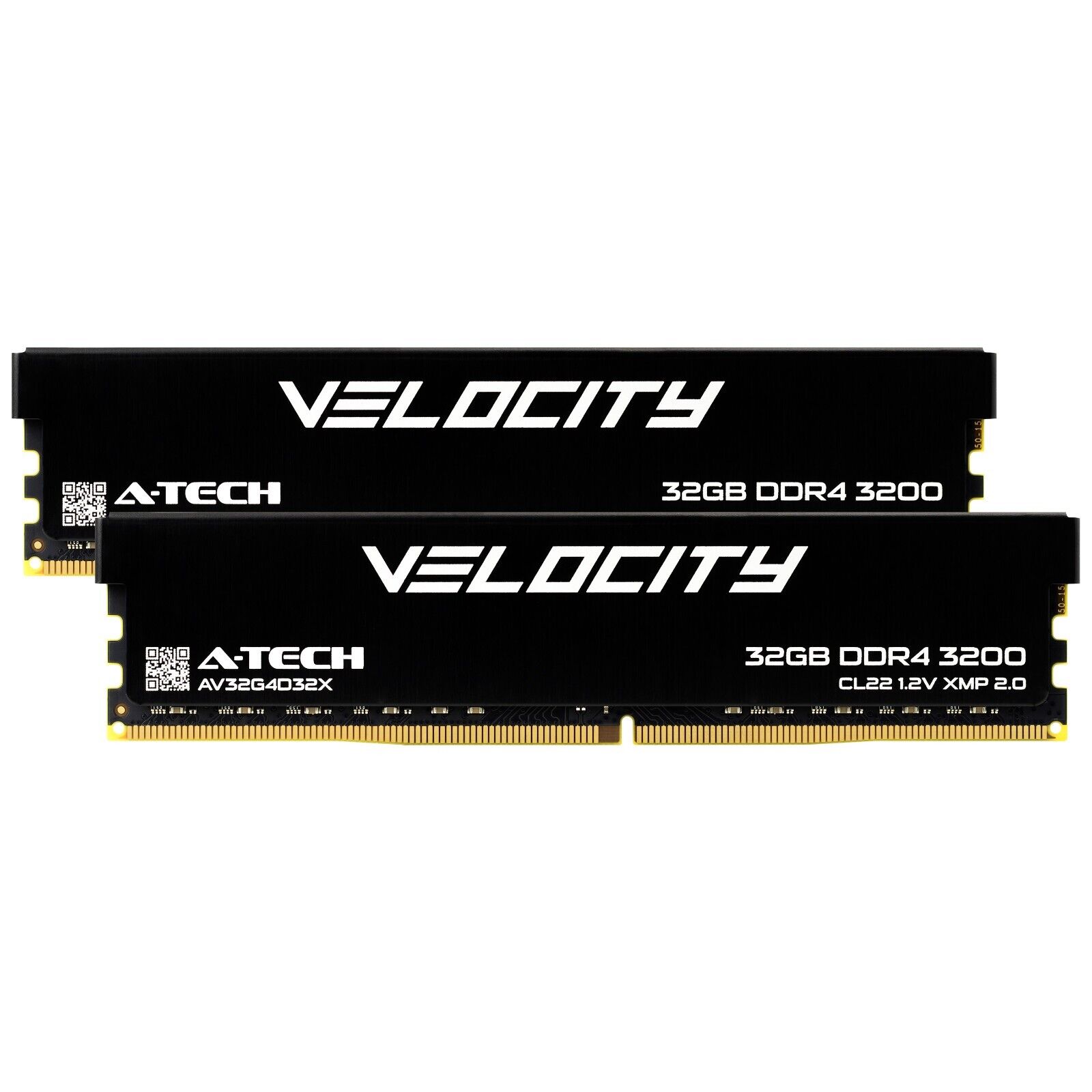 A-Tech Velocity 64GB 2x32GB PC4-25600 DDR4 3200 XMP Desktop PC Gaming Memory RAM
