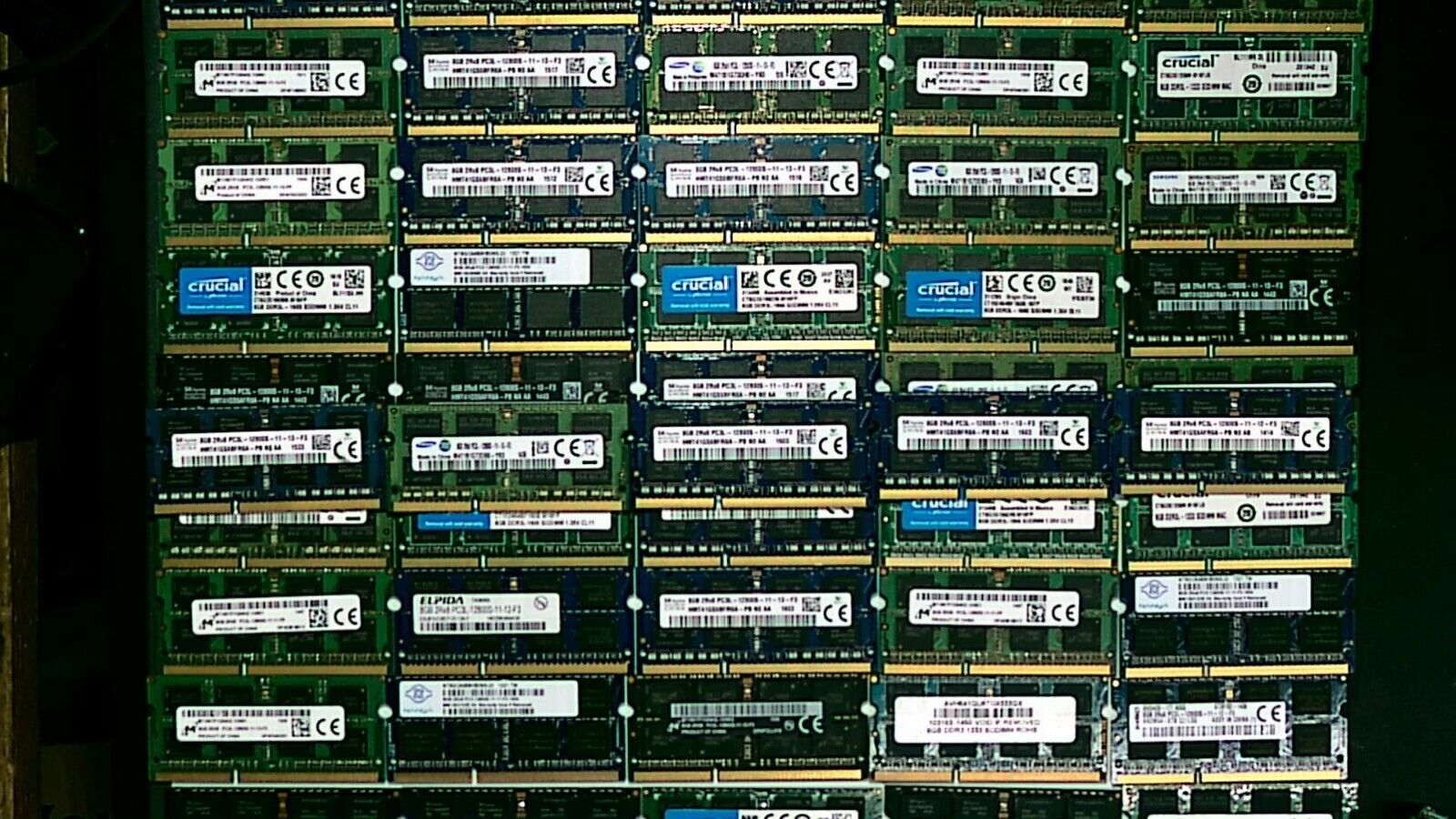 Lot of 50 - Mixed Brands - 8GB PC3L-12800S SODIMM Laptop  RAM