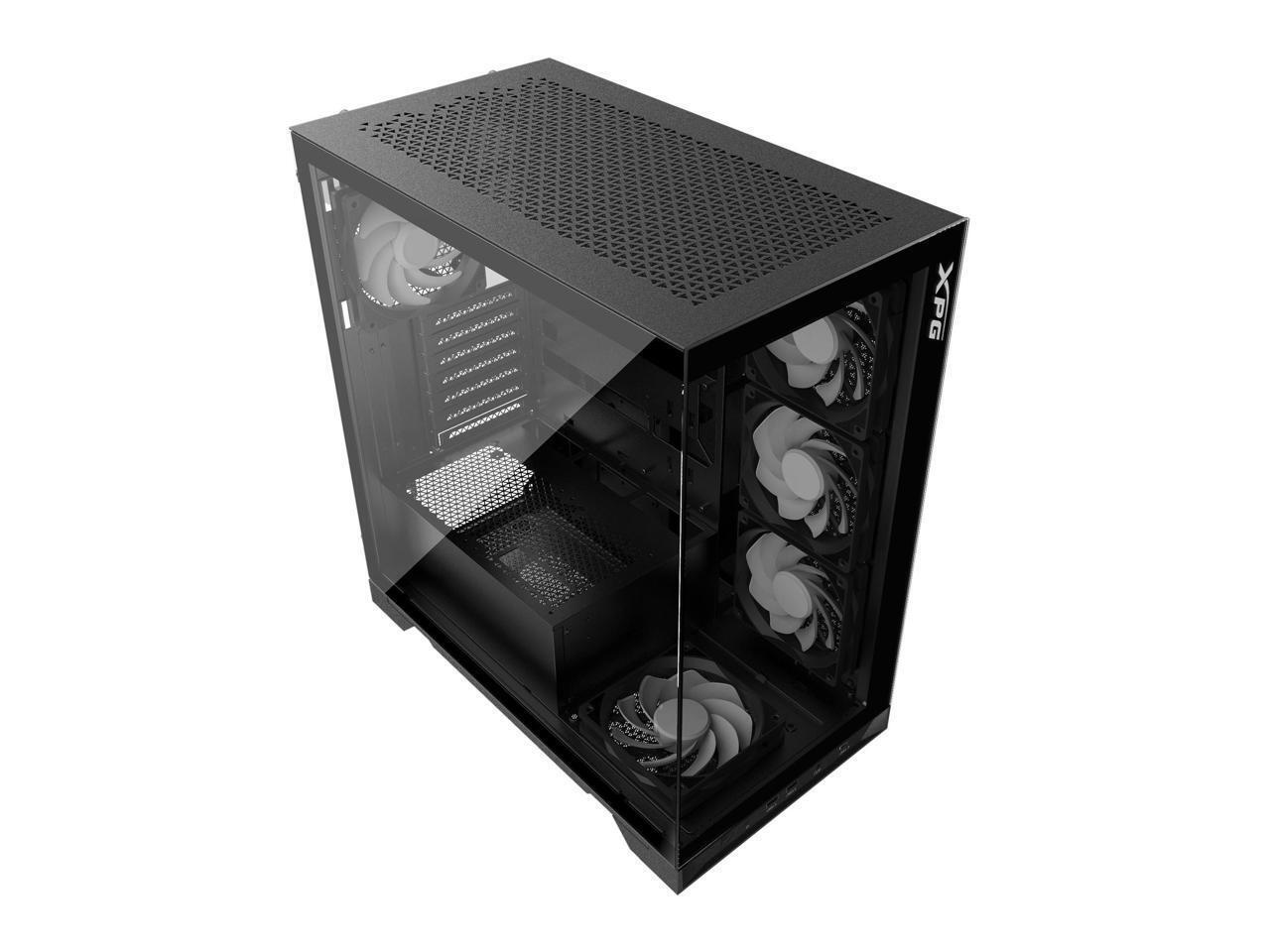 XPG Invader X Mid-Tower Gaming ATX PC Case with Panoramic View, Tempered Glass