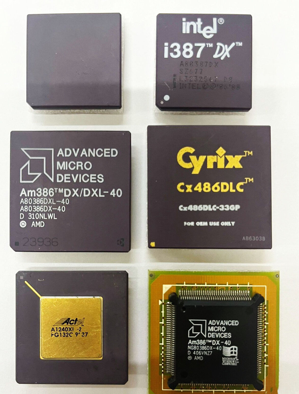 Antique CPU High Value Collection 6 CPUs each 20 years old without oxidation