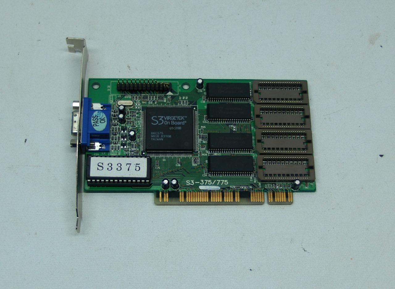 APAC S3 ViRGE/DX PCI Graphics Card S3-375/775 86C375