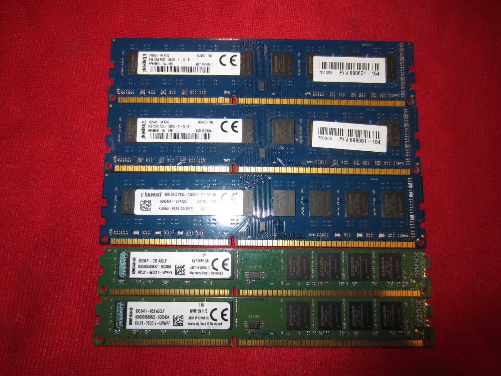 Lot of 17pcs 8GB Kingston,Super*Talent,ADATA PC3-12800U DDR3-1600Mhz Desktop Mem
