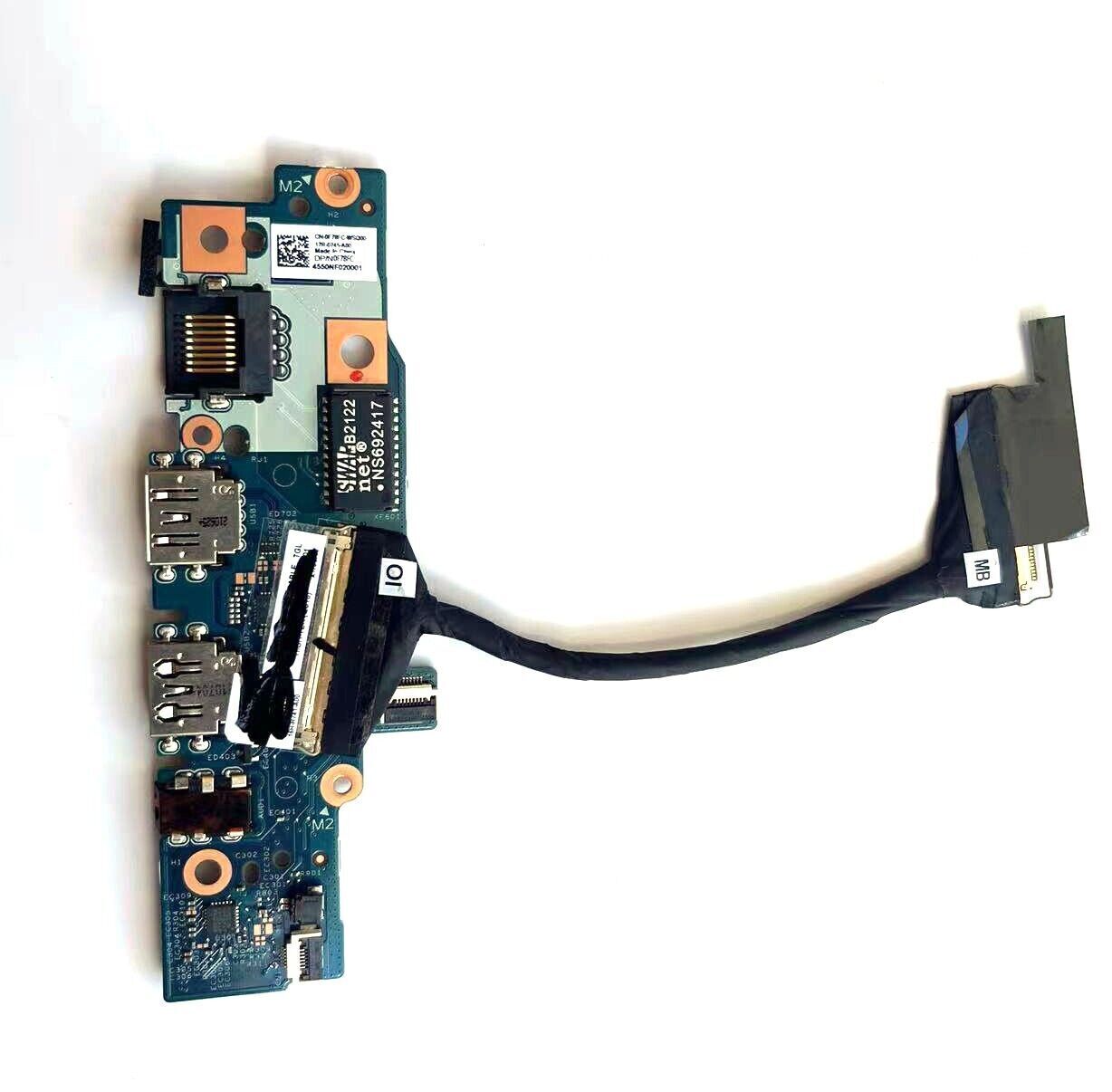 New USB Audio SD Card Rearder RJ45 IO Board For Dell Latitude 3420 E3420 F78FC