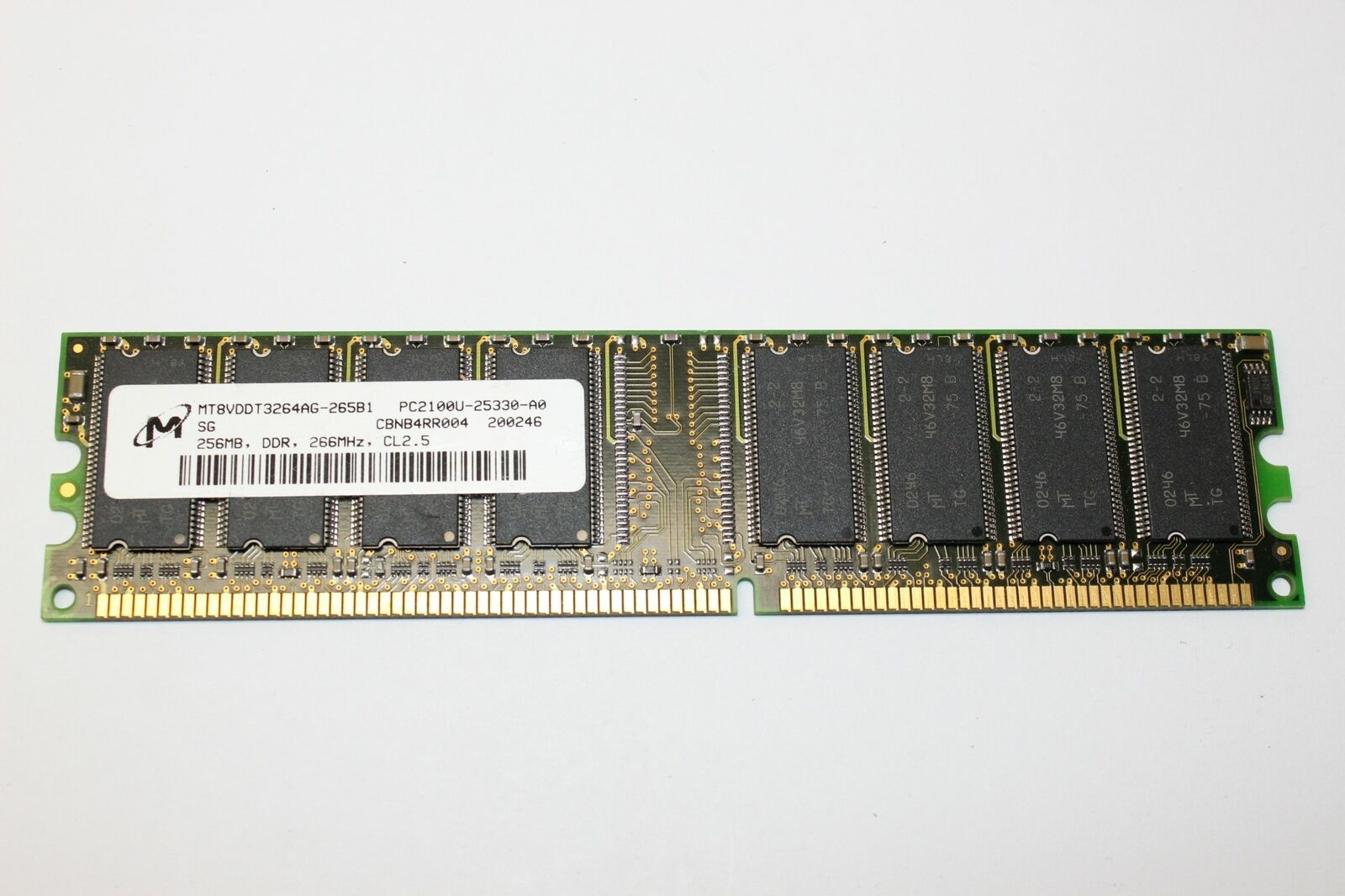 MT8VDDT3264AG-265B1 PC2100U-25330-A0 256MB DDR 266MHz Memory RAM for Computer PC