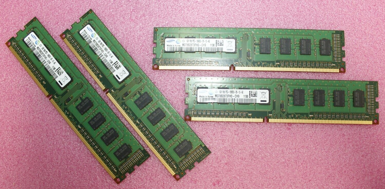 Samsung 4GB (4X1GB) 1Rx8 PC3-10600U DDR3 Memory Ram M378B2873FH0-CH9