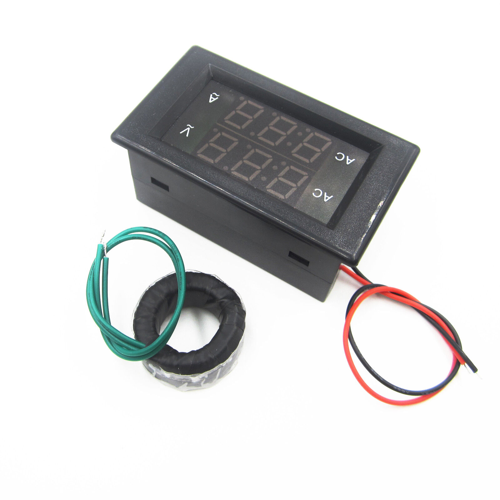 Digital Ammeter Voltmeter LCD Panel Amp Volt Meter Gauge AC 100A 80-300V Black