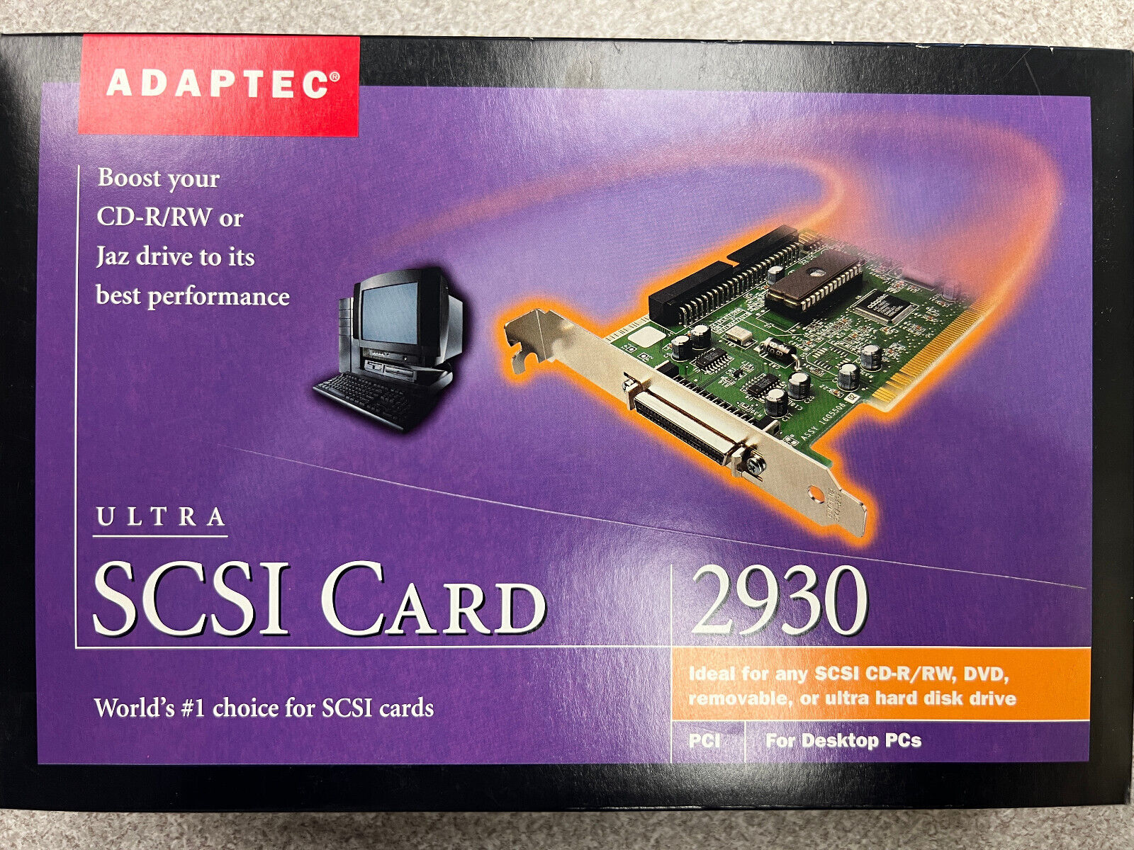 ADAPTEC Ultra SCSI Card 2930 - SCSI Controller Card AHA-2930U Kit - NEW UNSEALED