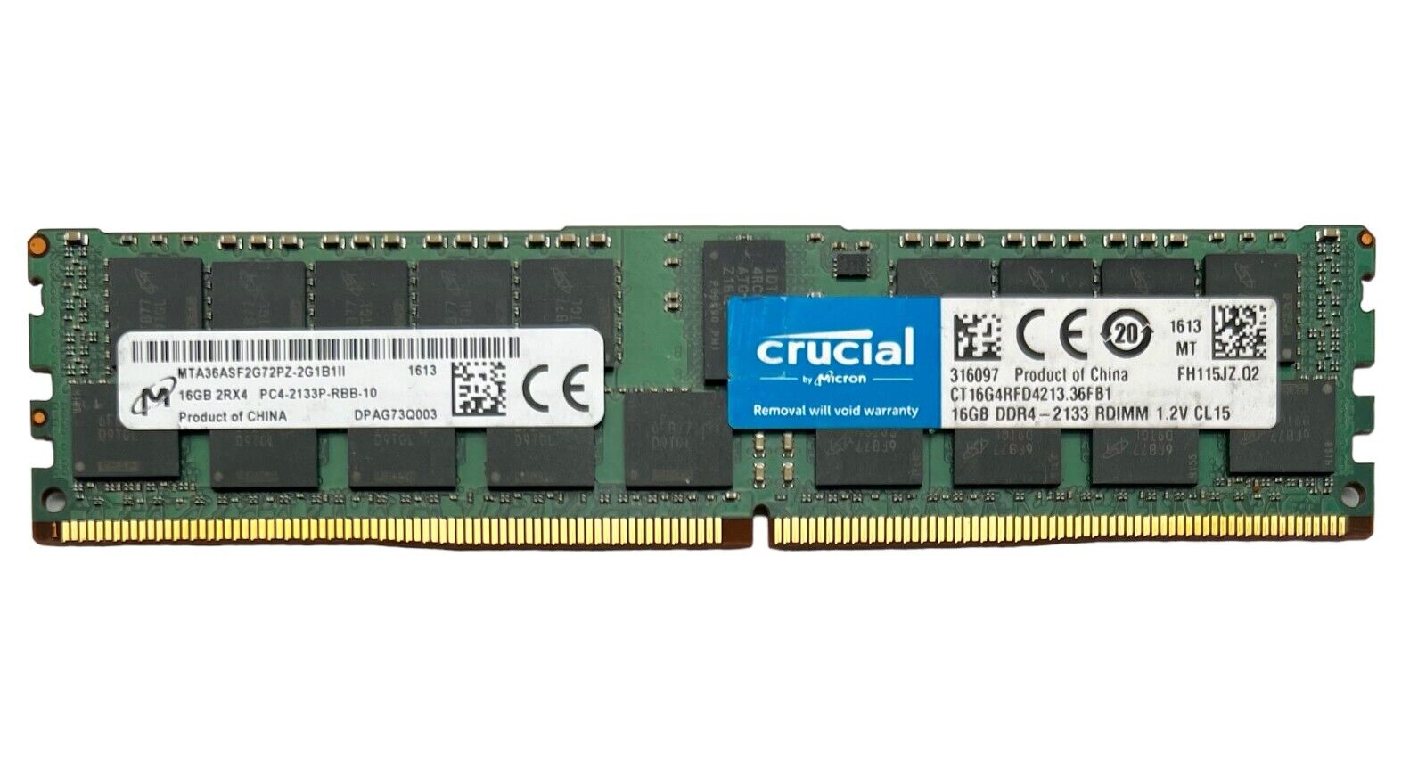 Micron 16GB 1X16GB RAM PC4-17000 DDR4-2133P SERVER SDRAM MTA36ASF2G72PZ-2G1B1II