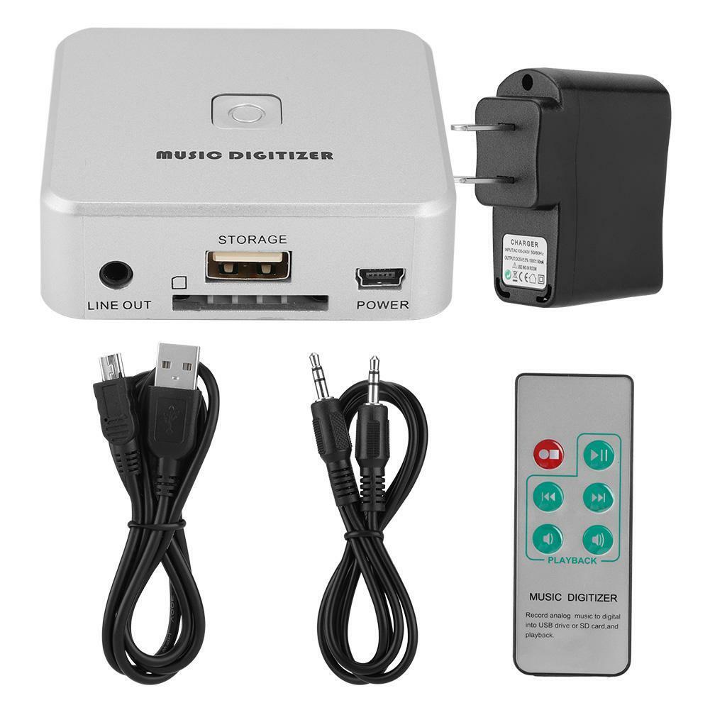 USB Audio  Card Music Digitizer Stereo Recorder Box 3.5mm  w/ Remote